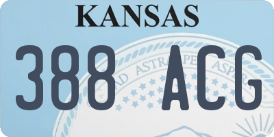 KS license plate 388ACG