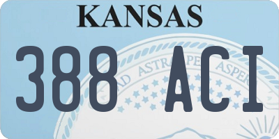 KS license plate 388ACI