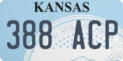 KS license plate 388ACP