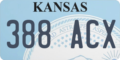 KS license plate 388ACX