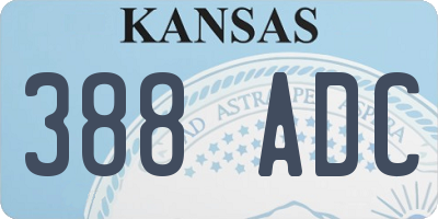 KS license plate 388ADC