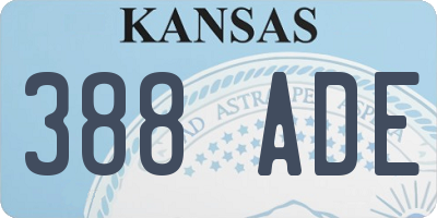 KS license plate 388ADE