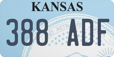 KS license plate 388ADF