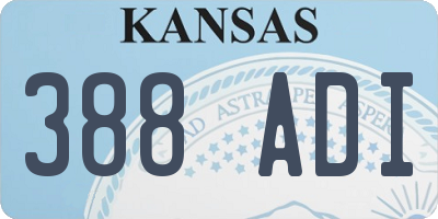 KS license plate 388ADI
