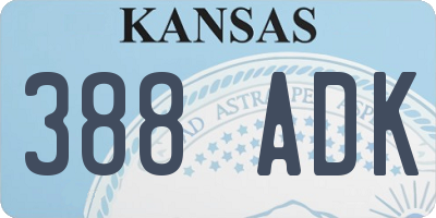 KS license plate 388ADK