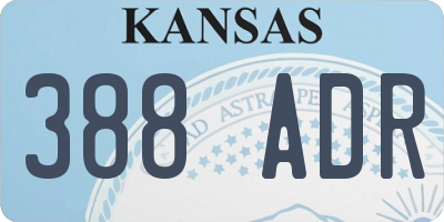 KS license plate 388ADR