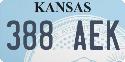 KS license plate 388AEK