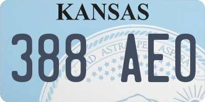 KS license plate 388AEO