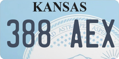 KS license plate 388AEX