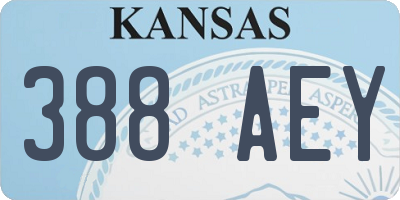KS license plate 388AEY