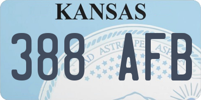 KS license plate 388AFB