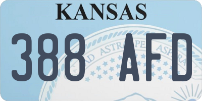 KS license plate 388AFD