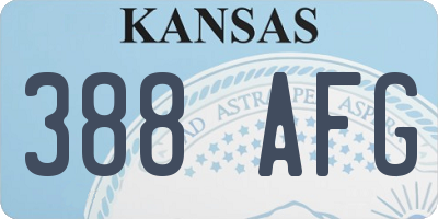 KS license plate 388AFG