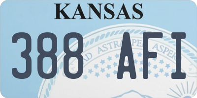 KS license plate 388AFI