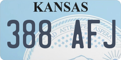 KS license plate 388AFJ