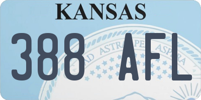 KS license plate 388AFL
