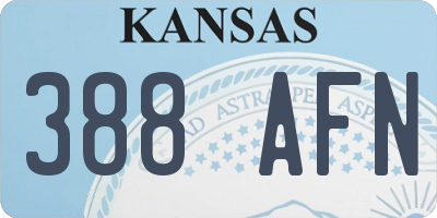KS license plate 388AFN