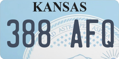 KS license plate 388AFQ
