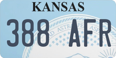 KS license plate 388AFR
