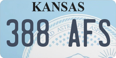 KS license plate 388AFS
