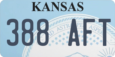KS license plate 388AFT