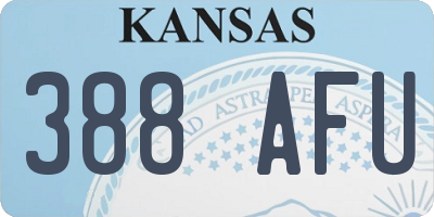 KS license plate 388AFU