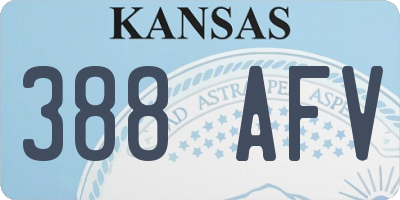 KS license plate 388AFV