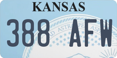 KS license plate 388AFW