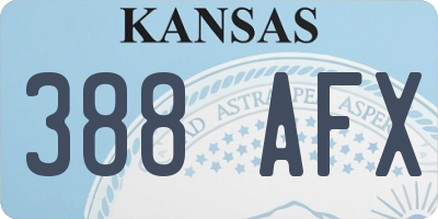 KS license plate 388AFX