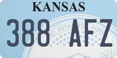 KS license plate 388AFZ