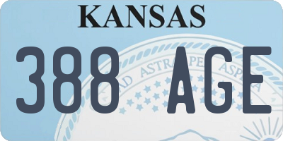 KS license plate 388AGE
