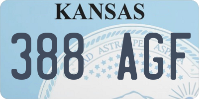 KS license plate 388AGF