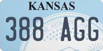 KS license plate 388AGG