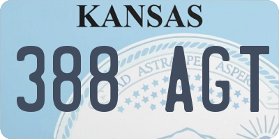 KS license plate 388AGT