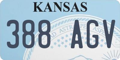 KS license plate 388AGV