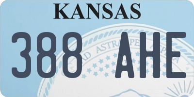 KS license plate 388AHE
