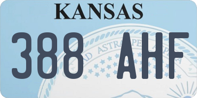 KS license plate 388AHF