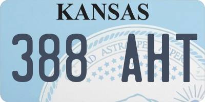 KS license plate 388AHT