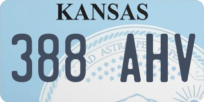 KS license plate 388AHV