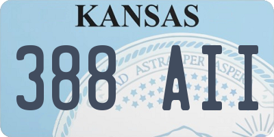 KS license plate 388AII
