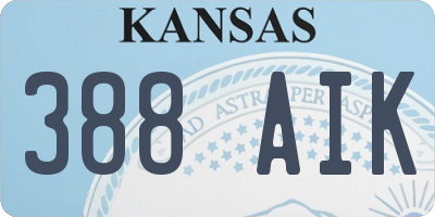 KS license plate 388AIK