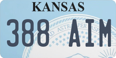 KS license plate 388AIM