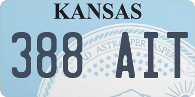 KS license plate 388AIT