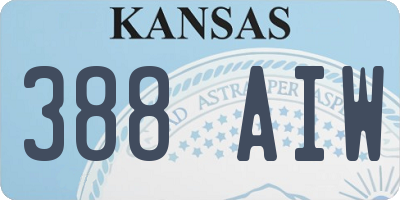 KS license plate 388AIW