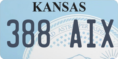KS license plate 388AIX