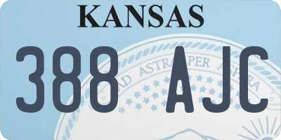 KS license plate 388AJC