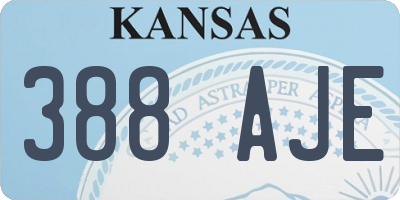 KS license plate 388AJE