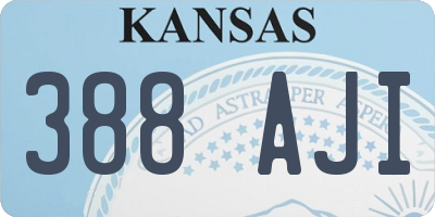 KS license plate 388AJI