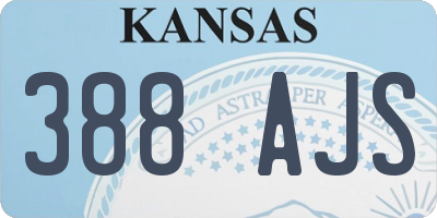 KS license plate 388AJS