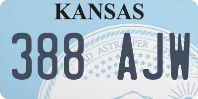 KS license plate 388AJW